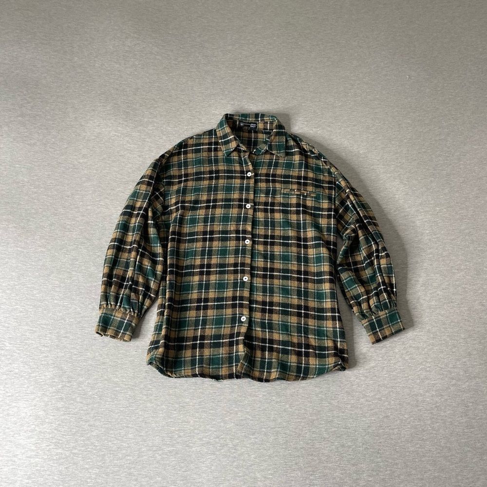 SHEIN Men's Dazy Plaid Print Loose Fit Button-Up Dress Shirt